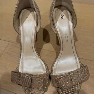 Caparros Sparkling Gold Bow Heels